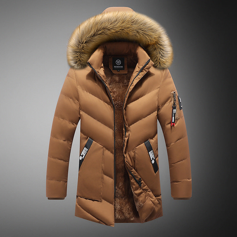 Men's padded winter jacket with removable faux fur collar and practical pockets Skorter