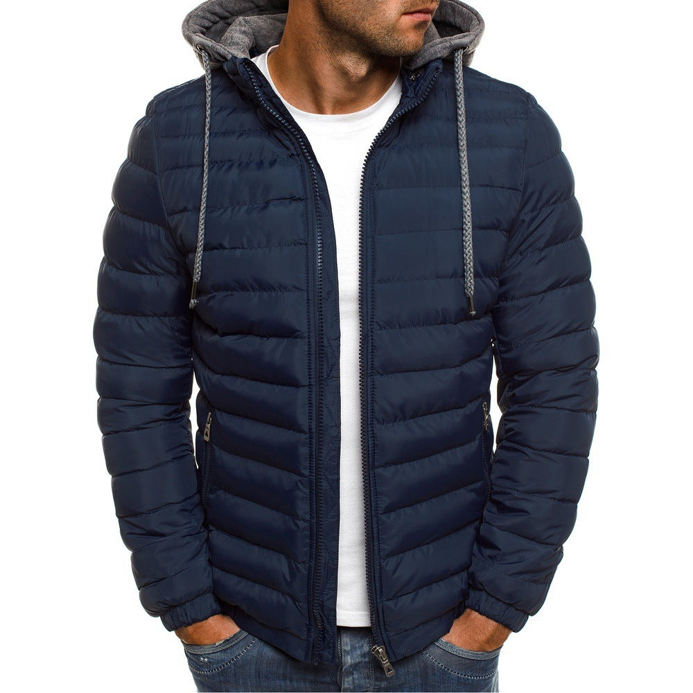 Men's padded transitional jacket with hood and sporty design Skorter