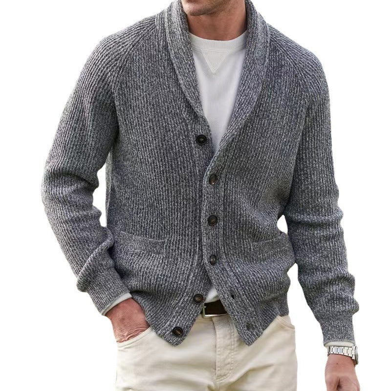 Men's cardigan with trendy chunky knit pattern and practical pockets Skorter