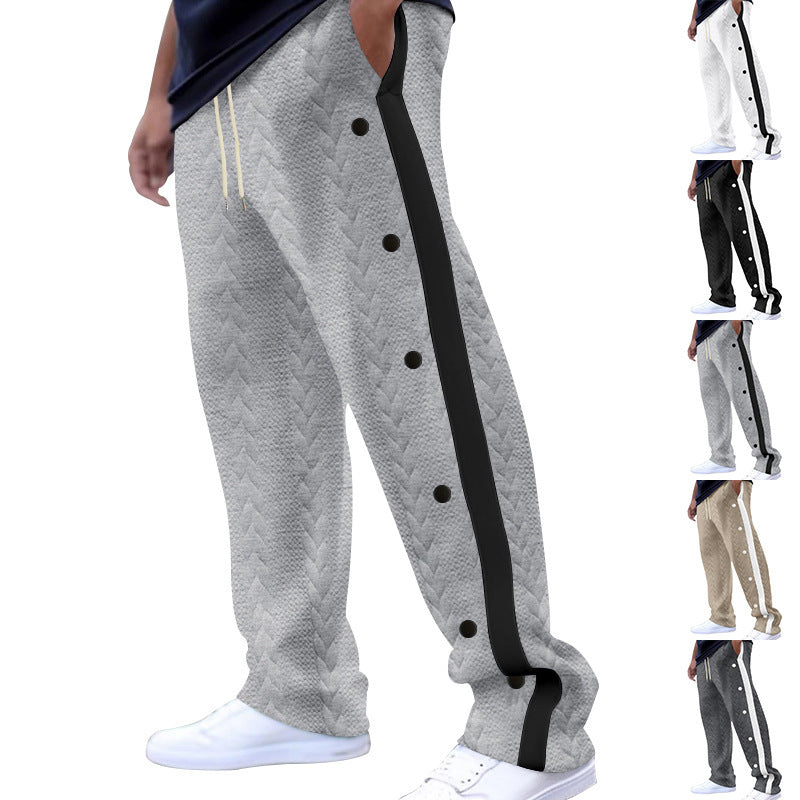 Men's sporty leisure trousers in modern design with side button placket Skorter