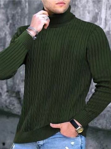 Men's turtleneck sweater with textured knit pattern Skorter