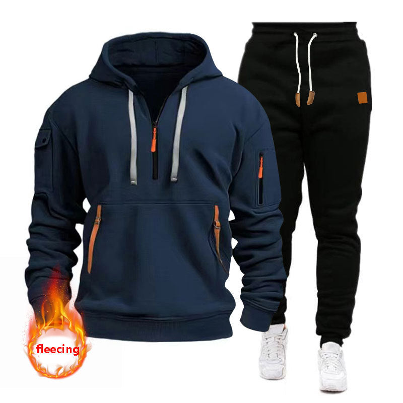 Men's Sports Hoodie Set with Functional Pockets and Breathable Properties Skorter