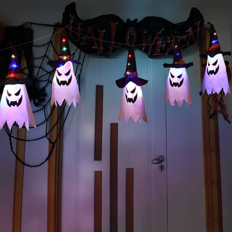 Skorter | Halloween Ghost Wizard Hat Color Light Fabric 1/5 Light Battery USB LED String Lights