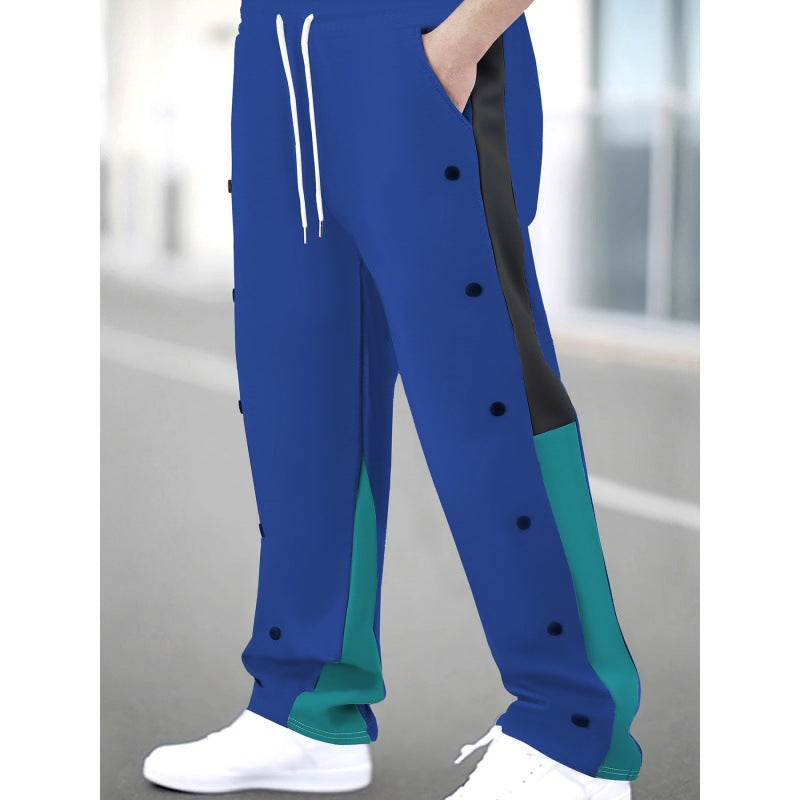Men's sporty training pants with snap button closure and breathable structure Skorter