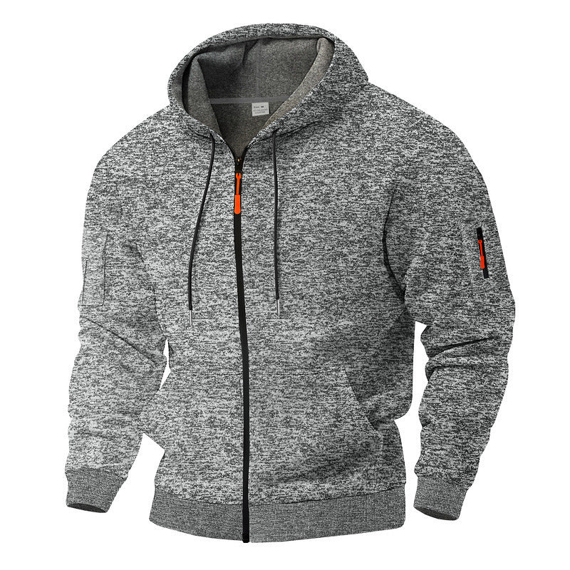 Men's sporty hooded sweatshirt with contrasting details and zipper Skorter