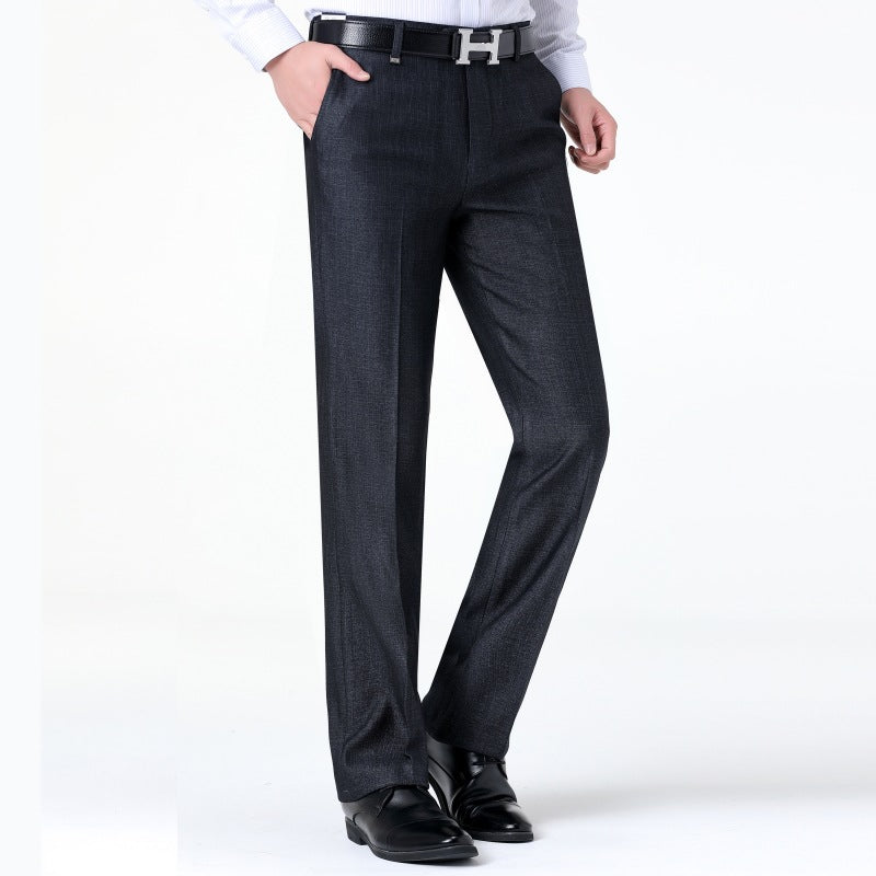 Men's elegant suit trousers with fine textured design Skorter