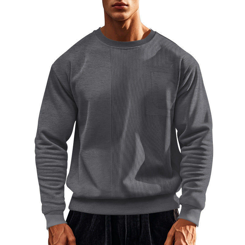 Men's sporty sweatshirt with textured design and practical pocket Skorter