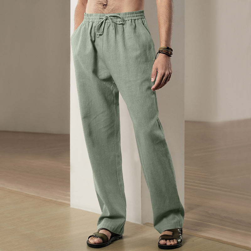 Mens Comfortable Summer Leisure Pants with Elastic Waistband Skorter