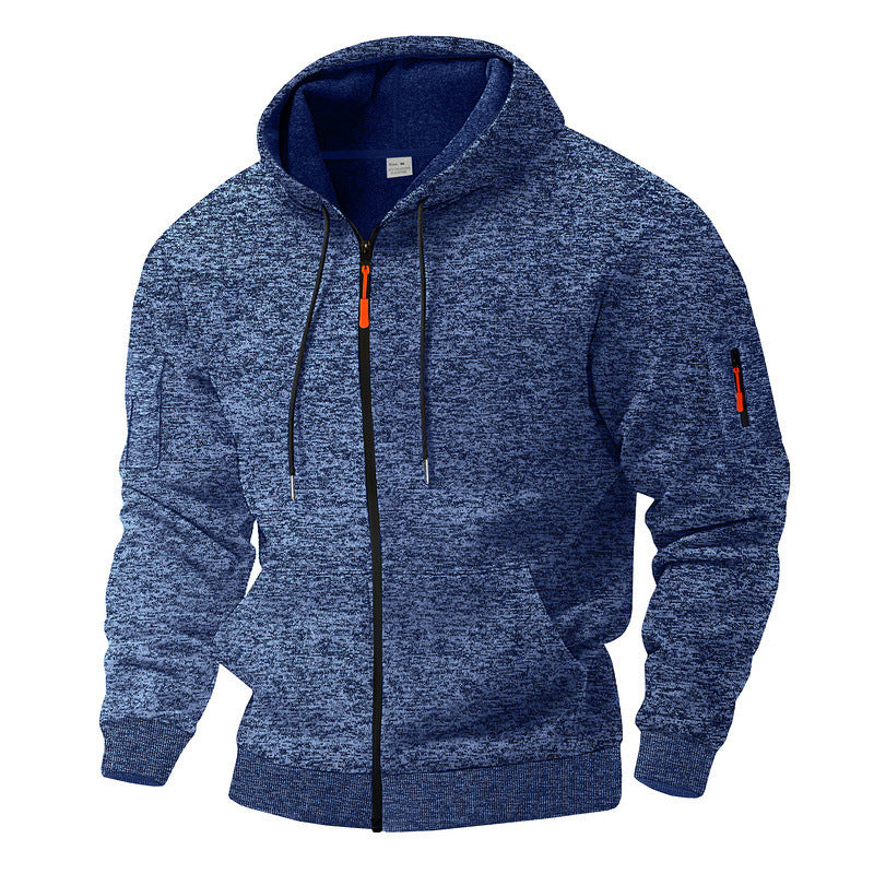 Men's sporty hooded sweatshirt with contrasting details and zipper Skorter