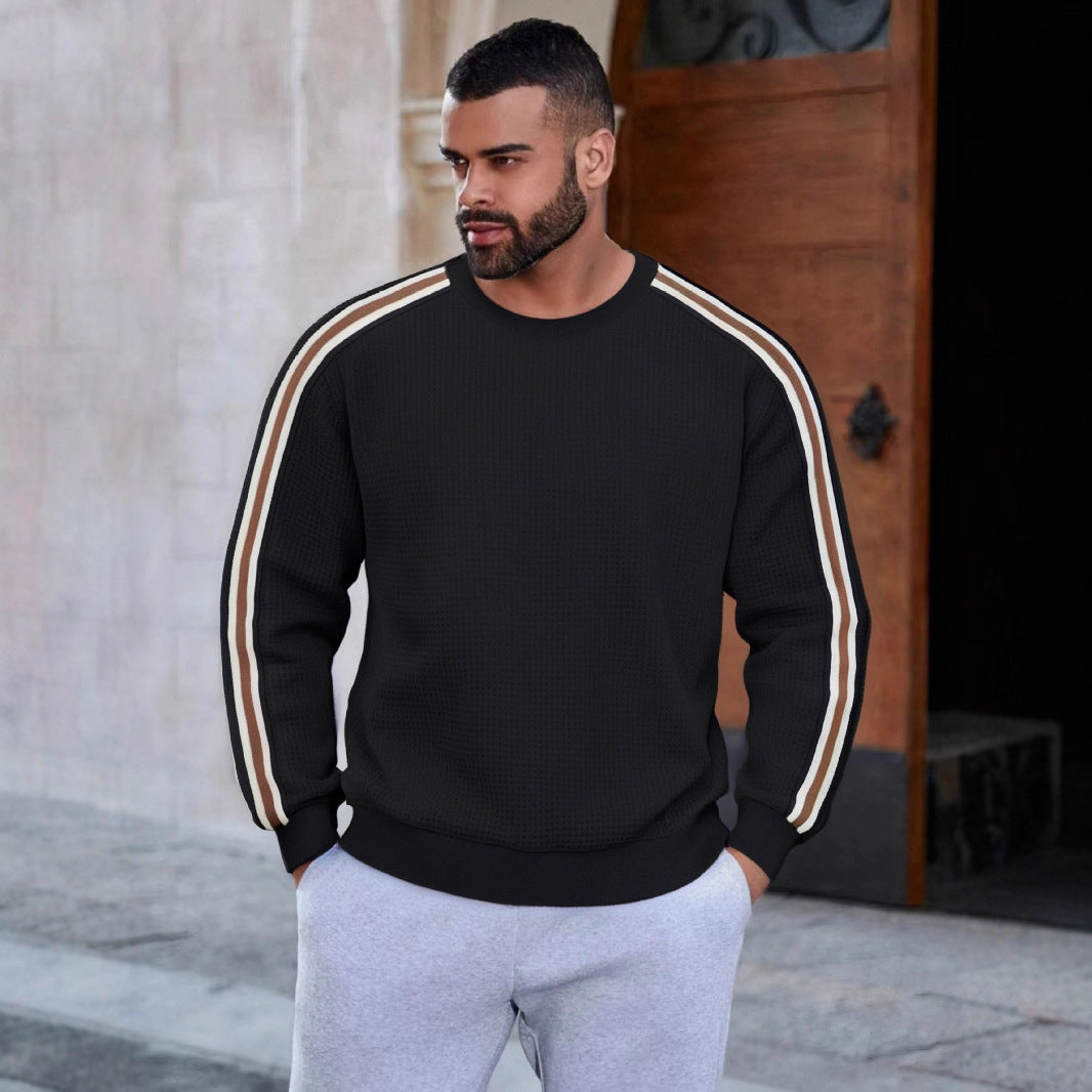 Men's sporty sweatshirt with textured surface and modern stripes Skorter
