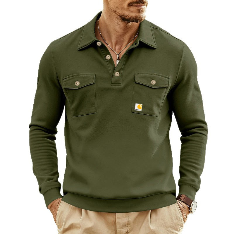 Men's polo shirt with casual collar and practical breast pockets Skorter