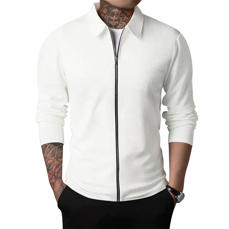Men's cardigan with zipper and modern stand-up collar Skorter