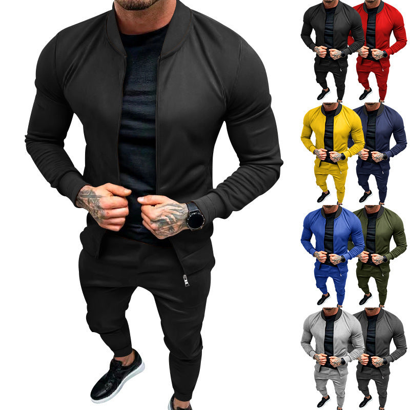 Men's tracksuit with modern stand-up collar and practical zip pockets Skorter