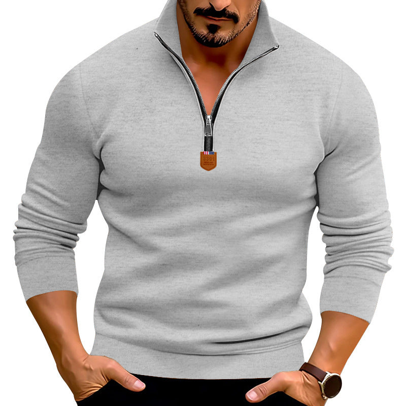 Men's pullover with short zip Skorter