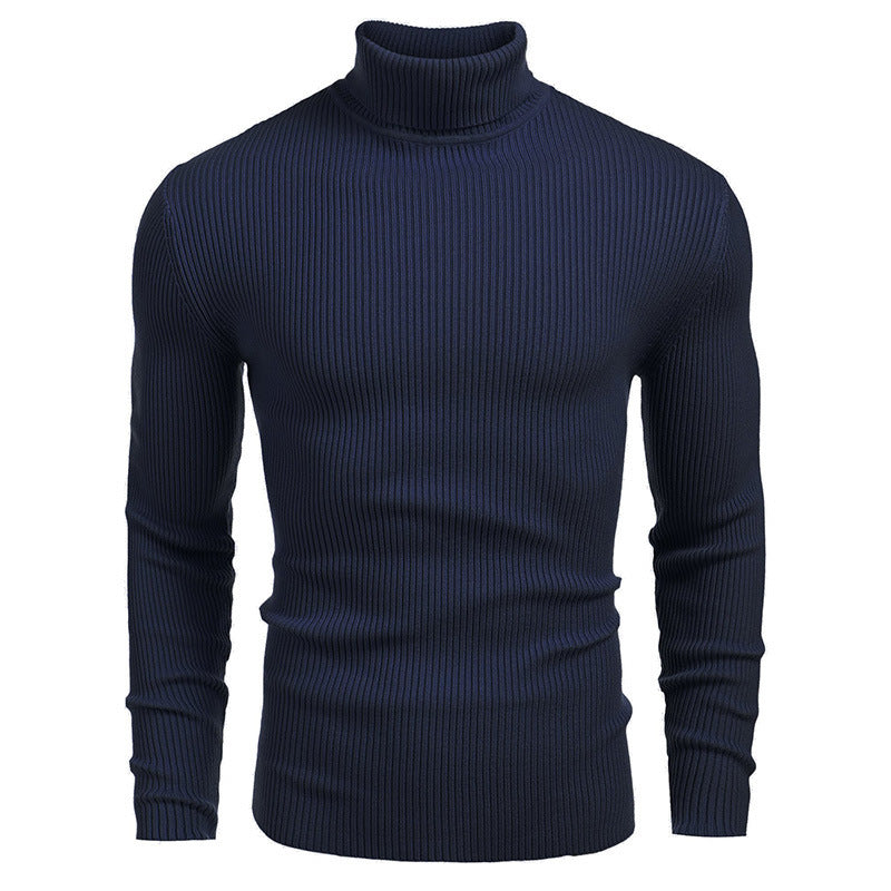 Men's turtleneck sweater made of fine rib knit Skorter