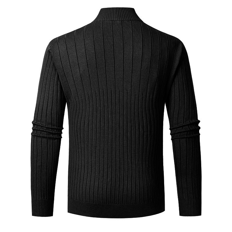 Men's sweater with stand-up collar and fine knit Skorter