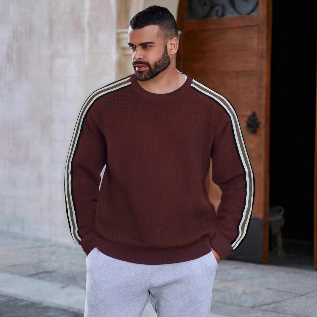 Men's sporty sweatshirt with textured surface and modern stripes Skorter