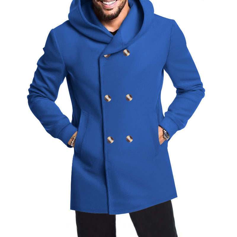 Men's Stylish Double-Breasted Jacket with Hood Skorter