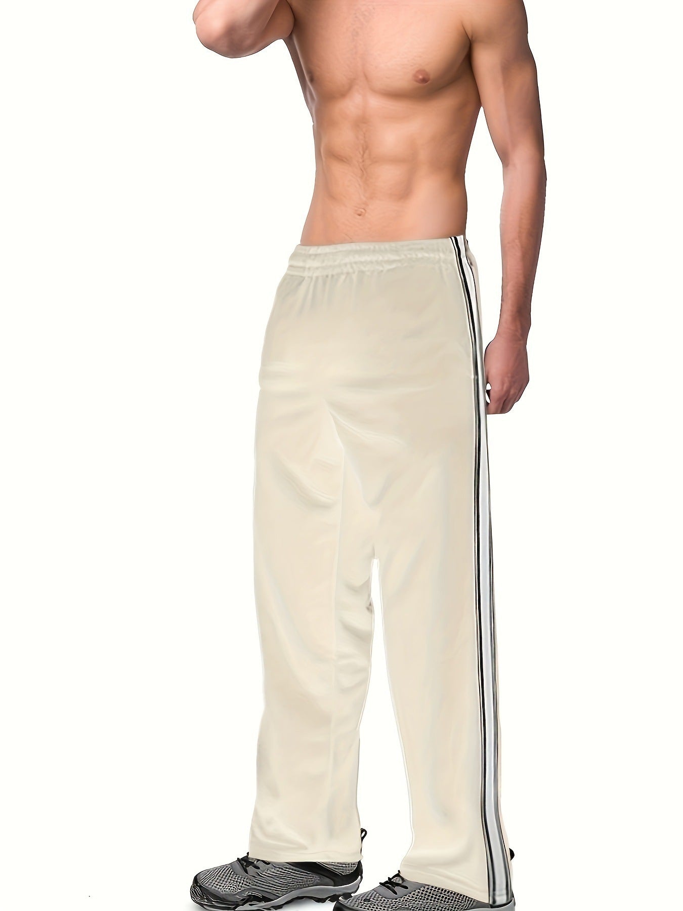 Men's Sporty Casual Pants with Side Stripe Skorter