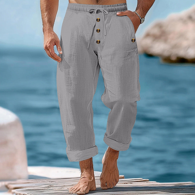 Men's loose beach pants with adjustable drawstring and practical side pockets Skorter