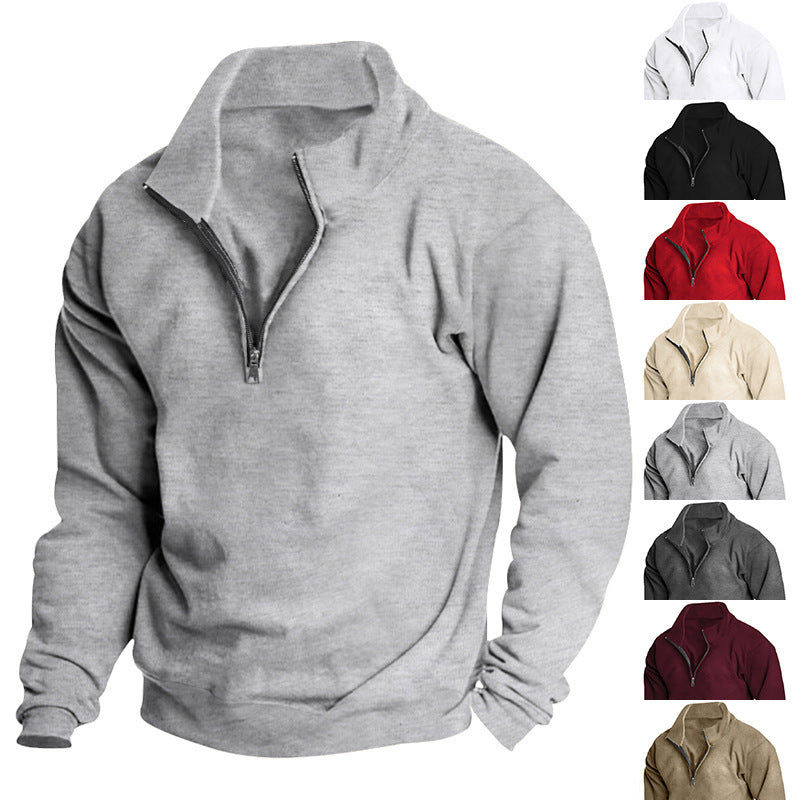 Men's sporty stand-up collar pullover with zipper Skorter