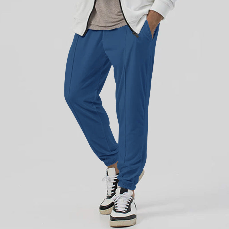 Men's Sporty Jogging Pants with Elastic Waistband and Practical Pockets Skorter