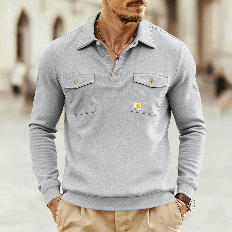 Men's polo shirt with casual collar and practical breast pockets Skorter