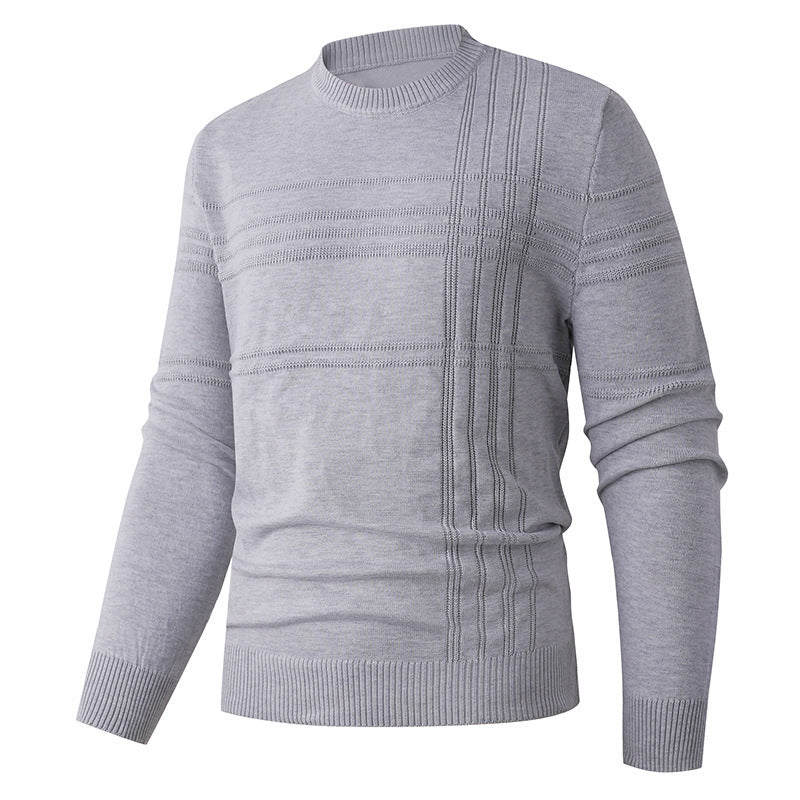 Men's sweater with textured pattern and round neckline Skorter