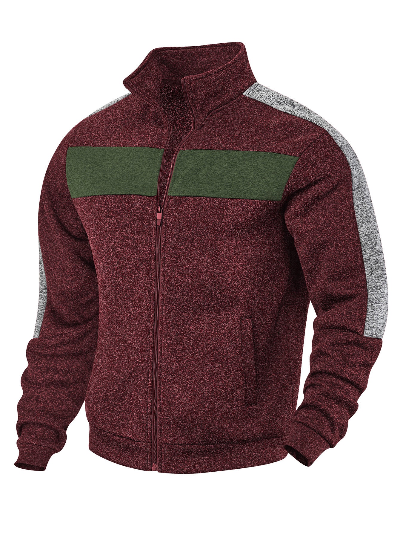 Men's sporty fleece jacket with high collar and reflective accents Skorter