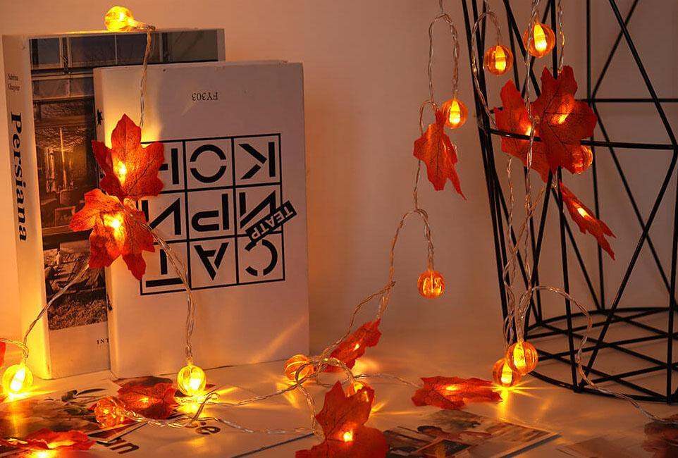 Skorter | Maple Leaf Pumpkin LED Lights Festival Party Decoration Battery String Lights