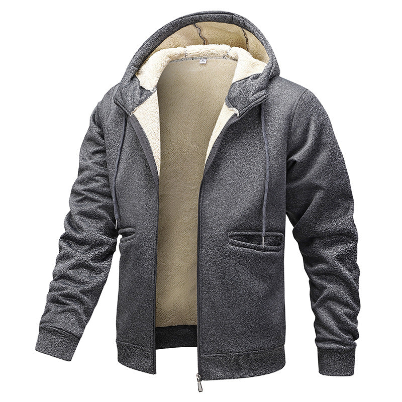 Men's warming fleece jacket with hood Skorter