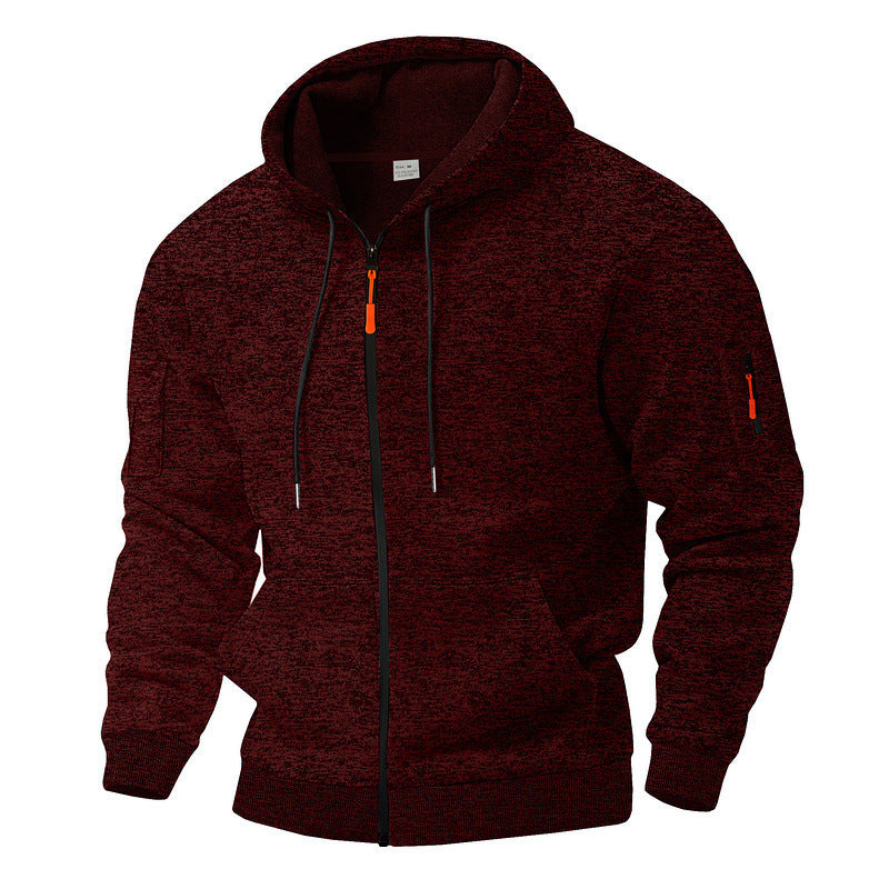 Men's sporty hooded sweatshirt with contrasting details and zipper Skorter
