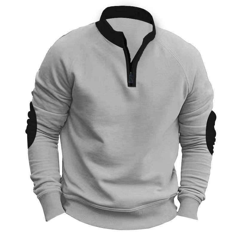 Men's sporty sweatshirt with stand-up collar and trendy contrast details Skorter