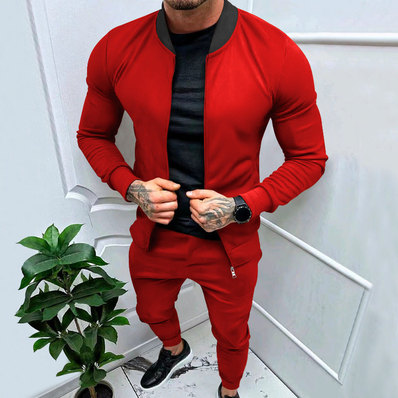 Men's tracksuit with modern stand-up collar and practical zip pockets Skorter