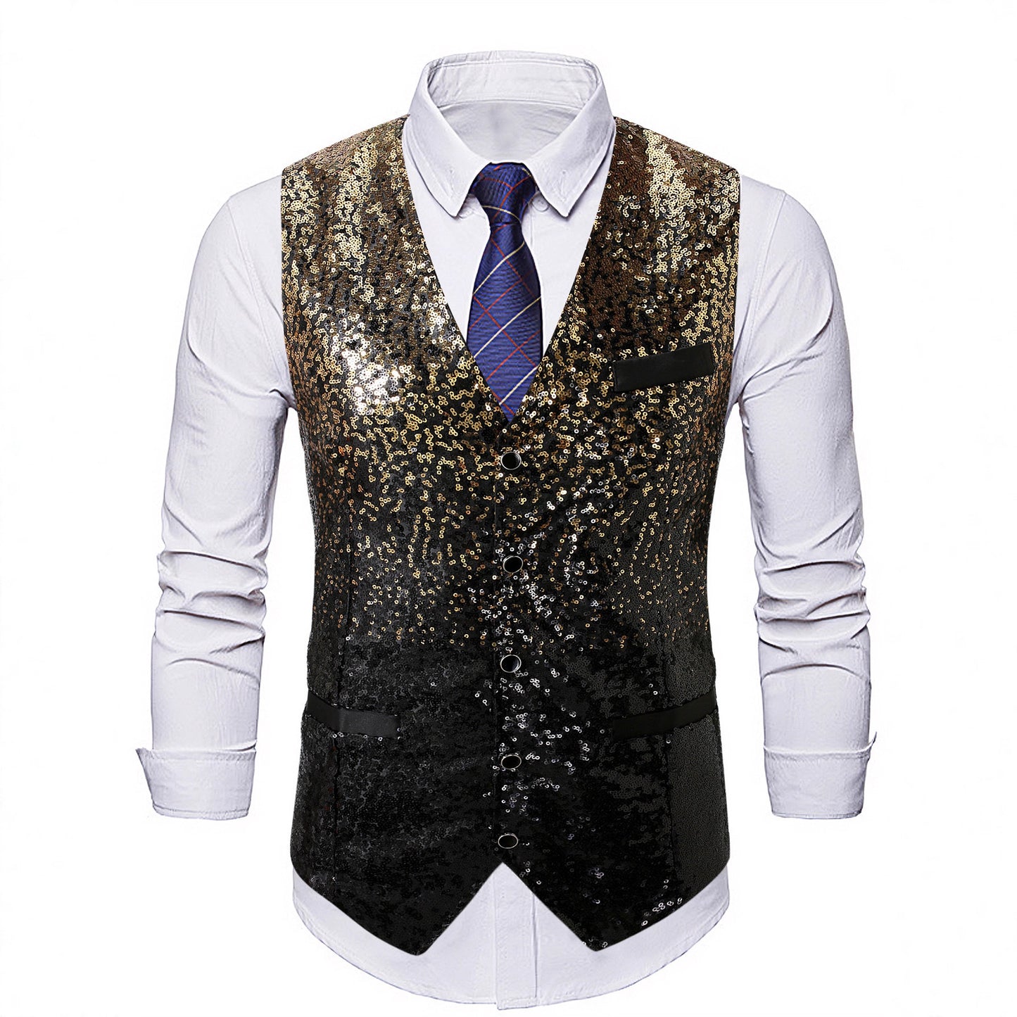 Men's Shimmering Sequin Vest Skorter