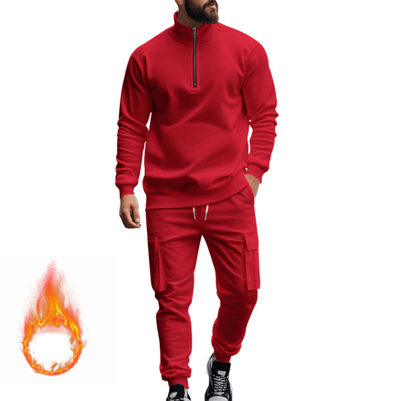 Men's sporty tracksuit with higher collar and practical pockets Skorter