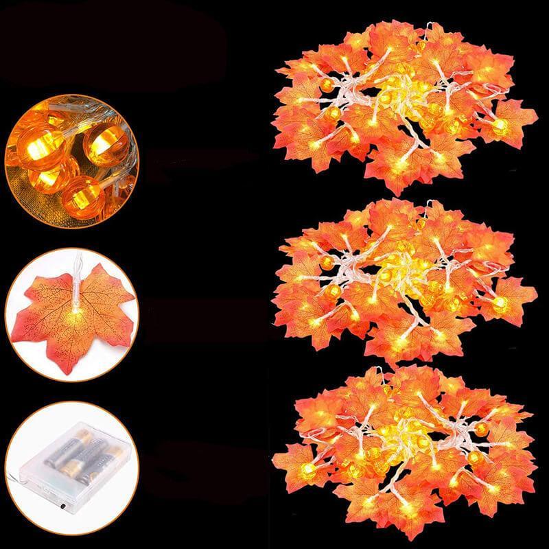 Skorter | Maple Leaf Pumpkin LED Lights Festival Party Decoration Battery String Lights