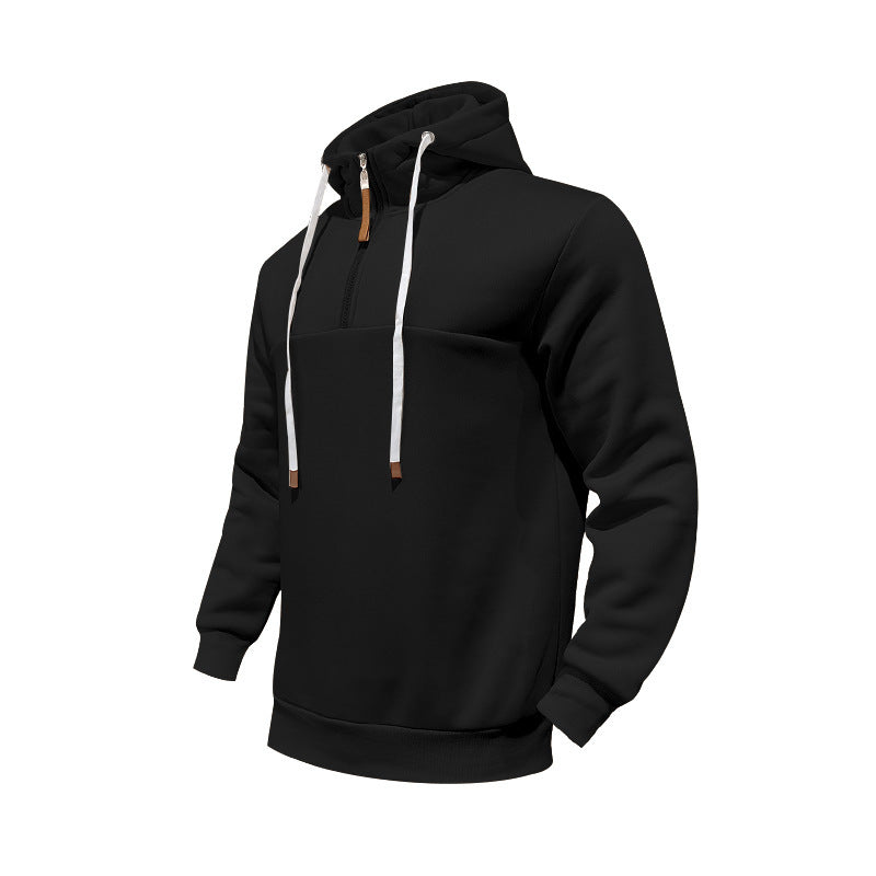 Men's sporty hoodie with half zipper and drawstring Skorter