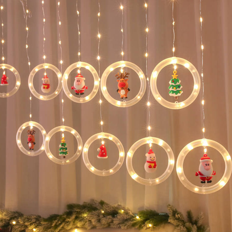 Skorter | Christmas wreath doll hanging decoration 10 LED USB string lights