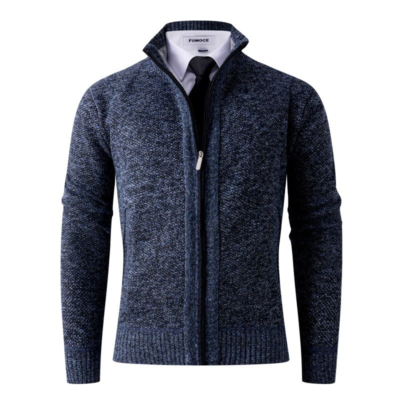 Men's stylish cardigan with high collar and practical pockets Skorter