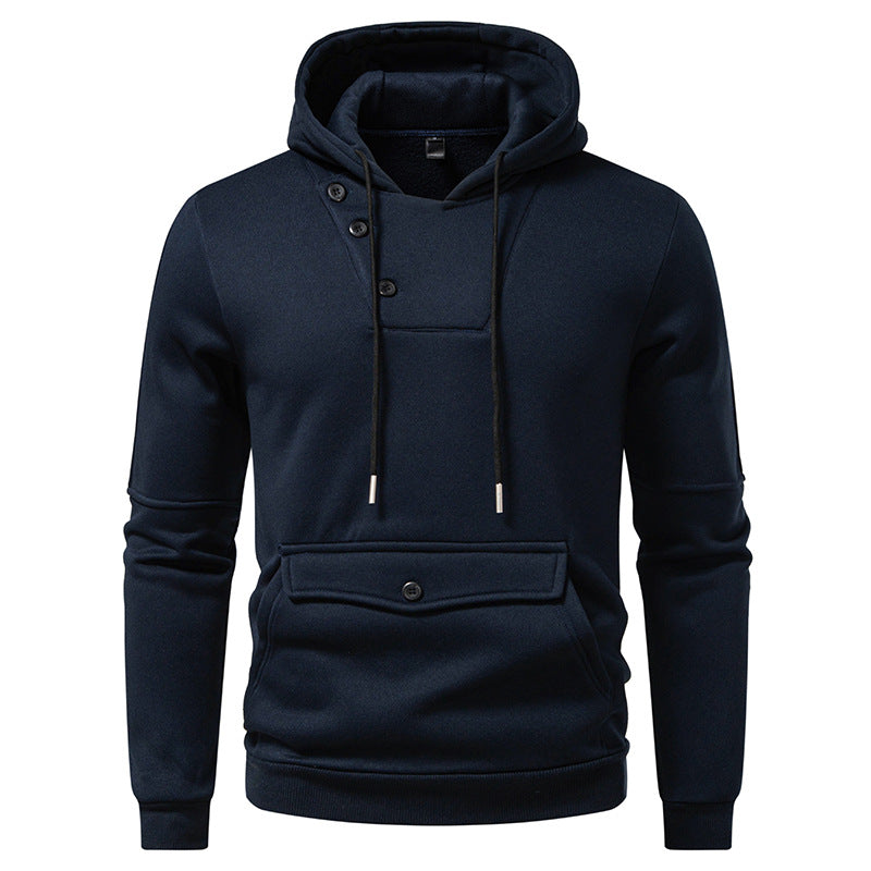 Men's Stylish Hoodies with Button Details Skorter