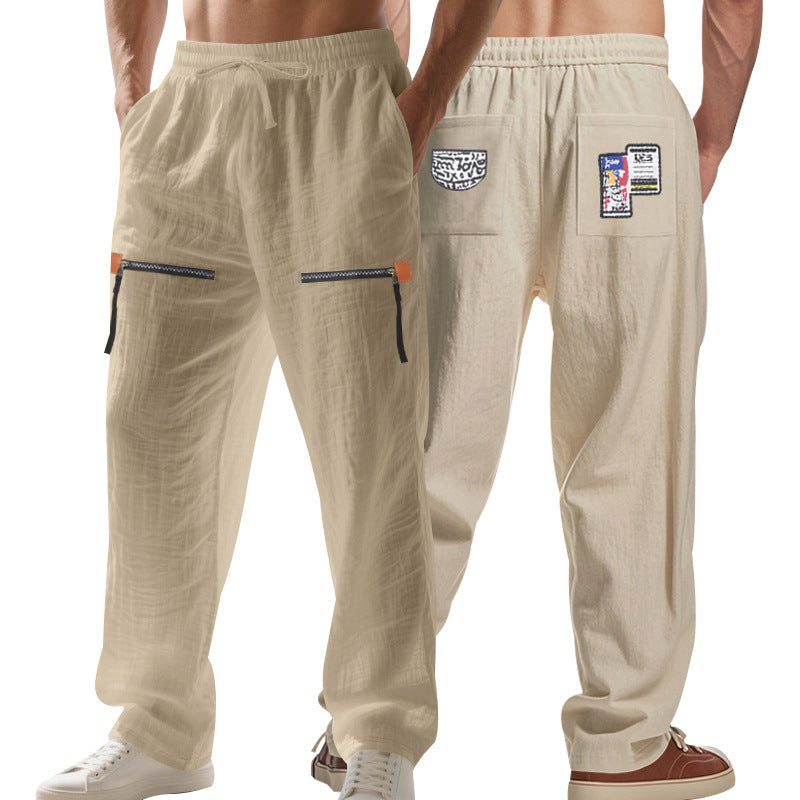 Men's urban-style leisure pants with pockets and elastic waistband Skorter