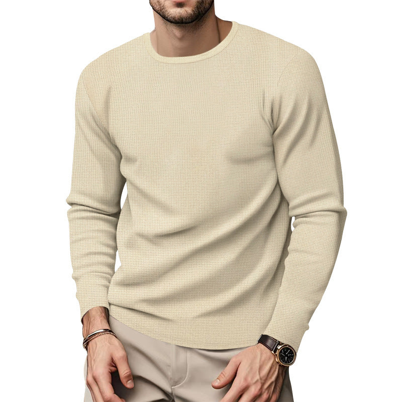 Men's round neck pullover with textured design and fashionable cut Skorter