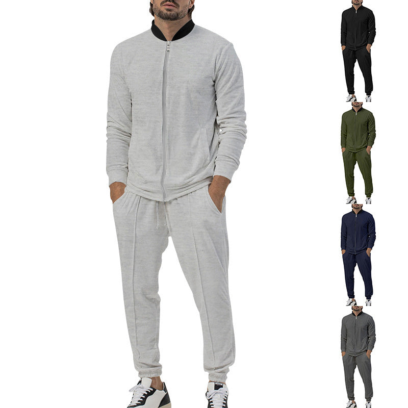 Men's sporty leisure set with full zip and elastic cuffs Skorter