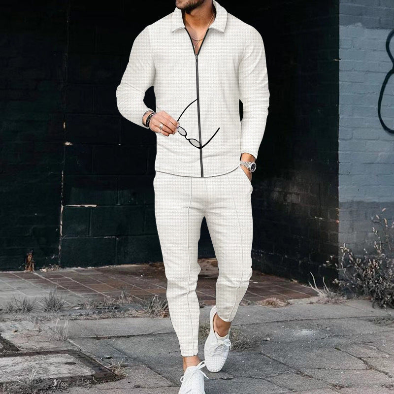 Men's tracksuit with modern zipper and elastic waistband Skorter