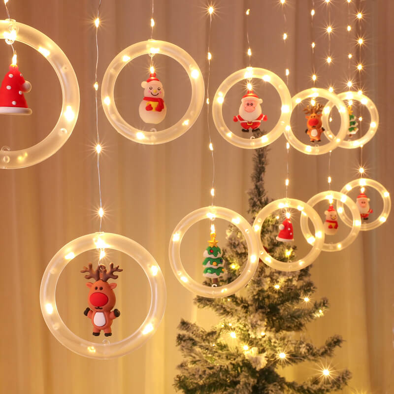 Skorter | Christmas wreath doll hanging decoration 10 LED USB string lights
