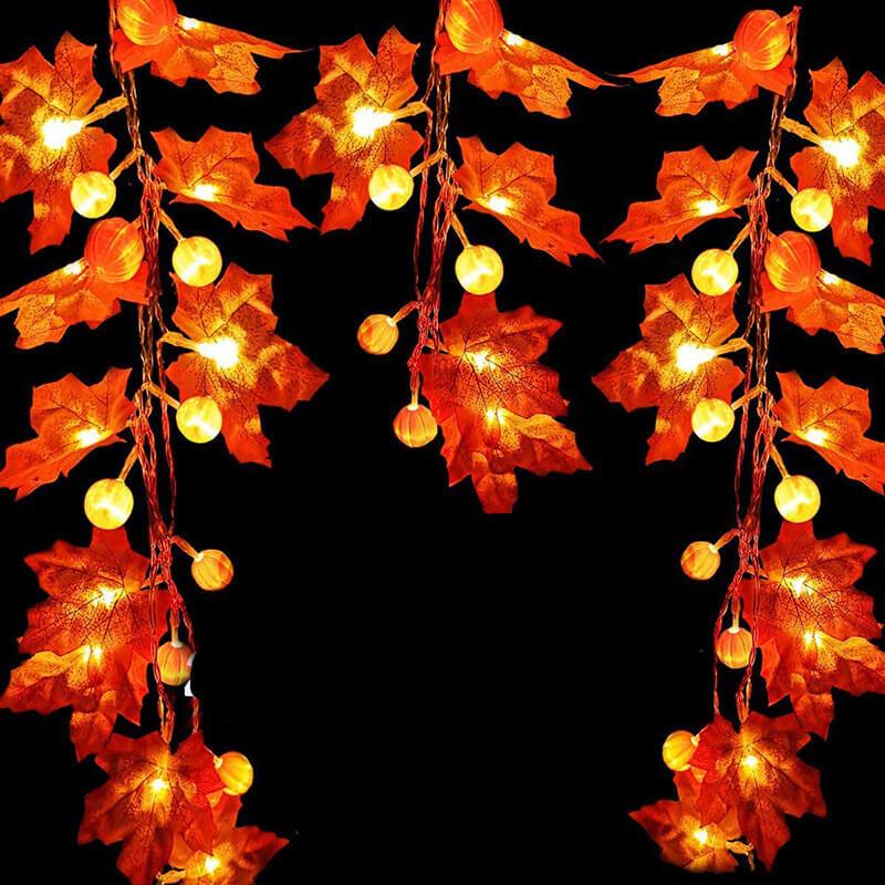 Skorter | Maple Leaf Pumpkin LED Lights Festival Party Decoration Battery String Lights