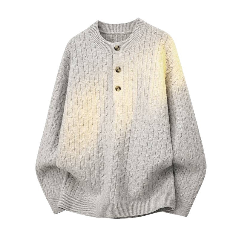Men's sweater with button details and textured surface Skorter