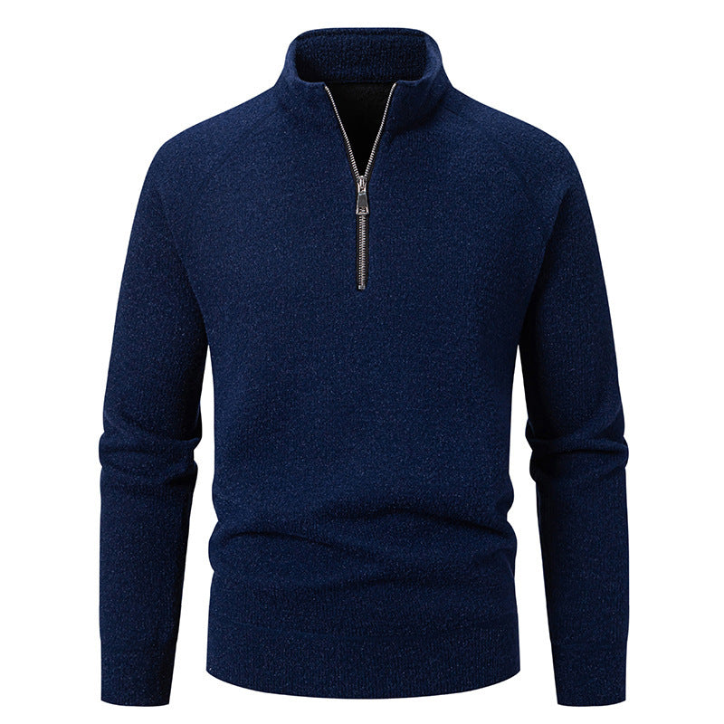 Men's turtleneck sweater with modern zipper and textured design Skorter