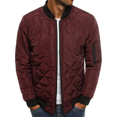 Men's quilted jacket with a high collar and side zip pockets Skorter